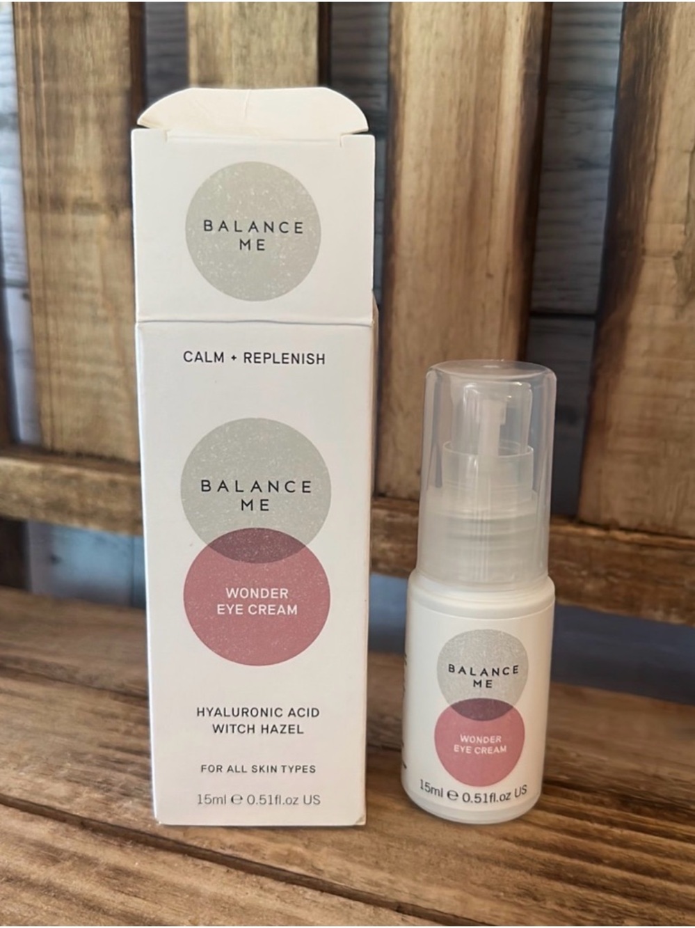 Balance Me Wonder Eye Cream - New - Calm + Replenish HYALURONIC ACID/WITCH HAZEL